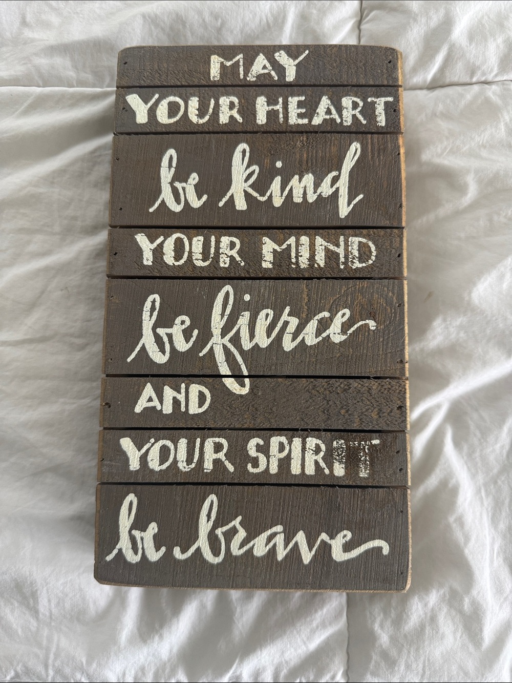 Inspirational Wall Sign - Brown 'Be Kind Be Fierce Be Brave'